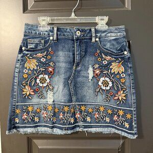 Altard State Embroidered Denim Skirt